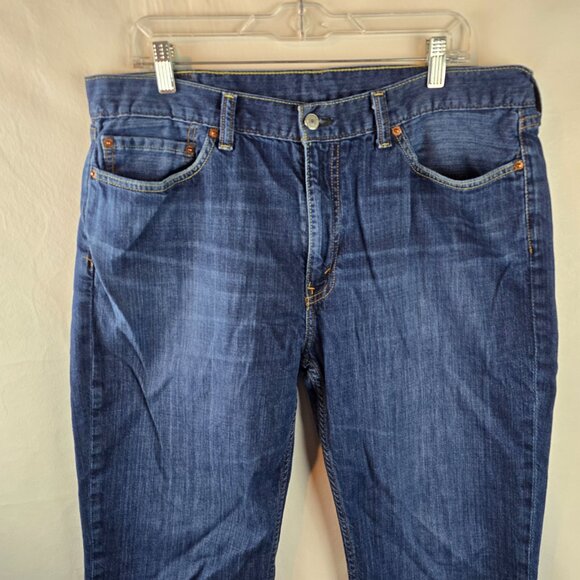 Levi's 514 Jeans Mens 38x30 Blue Denim Dark Wash Straight Fit Casual Normcore - Picture 2 of 11